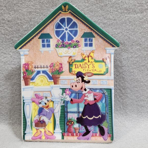 Daisy's Flower Shop Plate 325B Mickey's Village Disney Bradford Exchange Plate - Picture 5 of 8